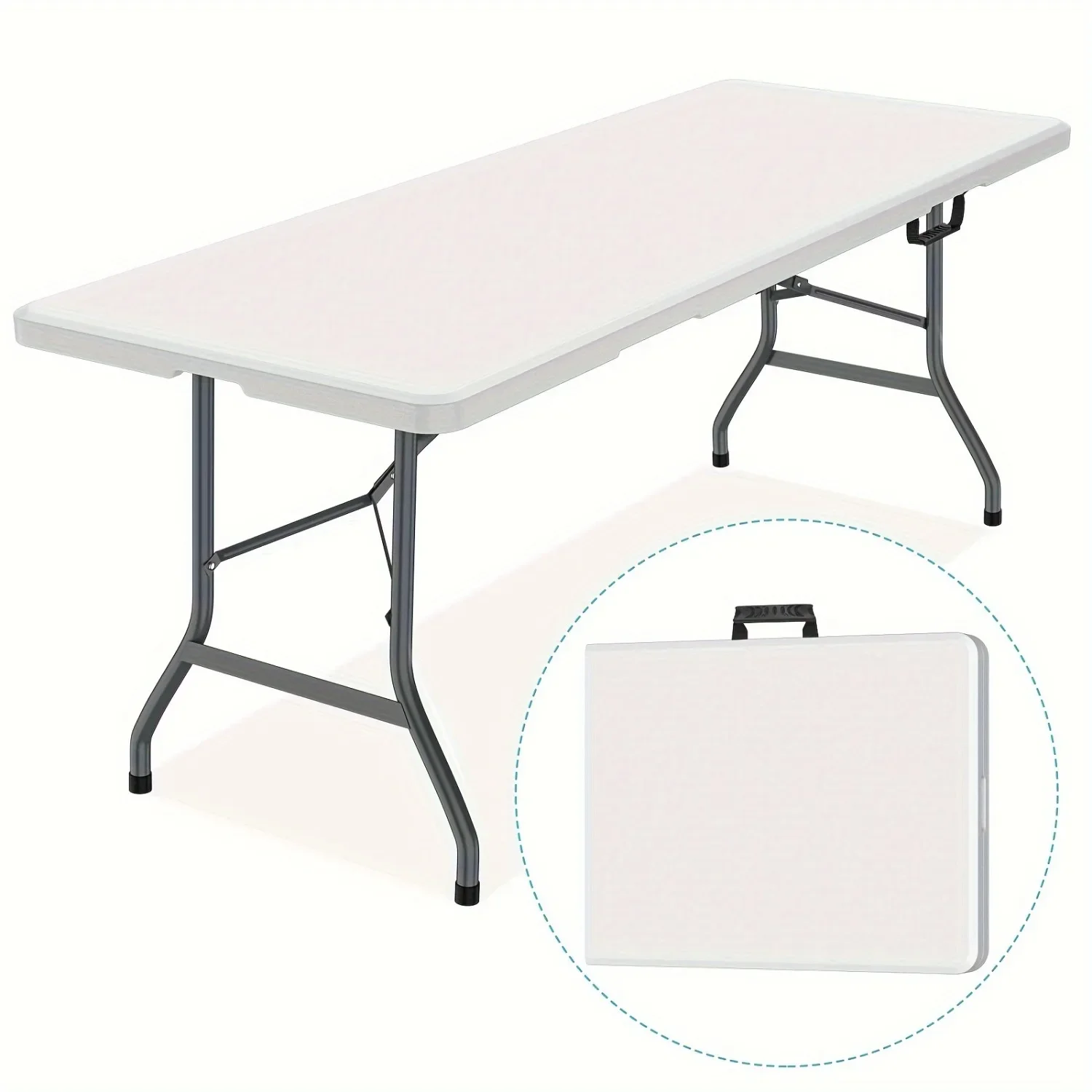 Kids Outdoor Dining Table - 6피트(1.8m) 넓은 플라스틱 접이식 테이블, 견고한