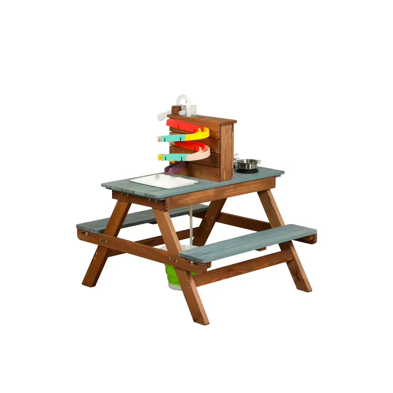 Kids Outdoor Folding Table - 코미키 나무 야외 게임 테이블 플레이