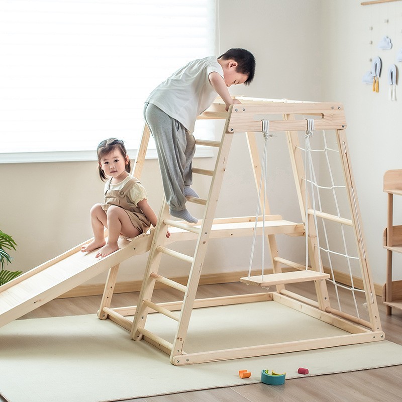 Kids Outdoor Wooden Climbing Frame - 정글짐 어린이 야외용 견고한 감각 발달
