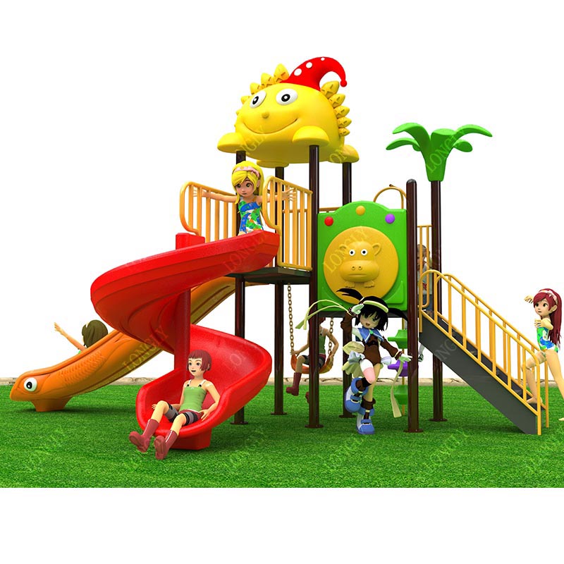 Kids Outdoor Park - 상업용 플라스틱 슬라이드 450x270x280cm 어린이 야외