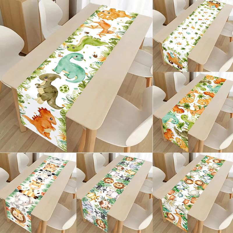 Kids Outdoor Dining Table - VIKAMA 키즈 테이블 러너 공룡 야생