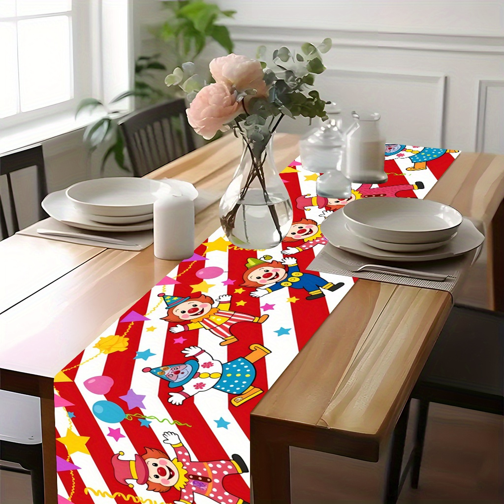 Kids Outdoor Dining Table - 서커스 광대 파티 테이블 러너 -