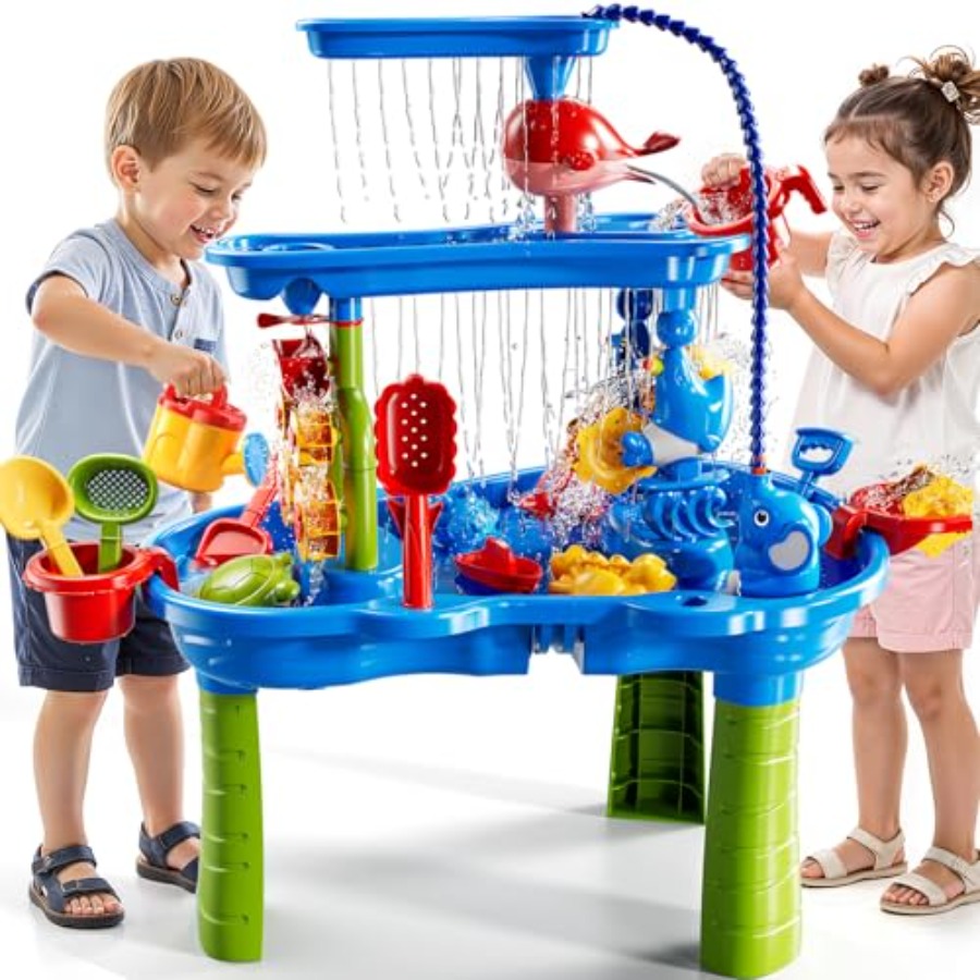 Kids Outdoor Sensory Table - 4~8세 어린이용 야외 물놀이 테이블, 플라스틱,