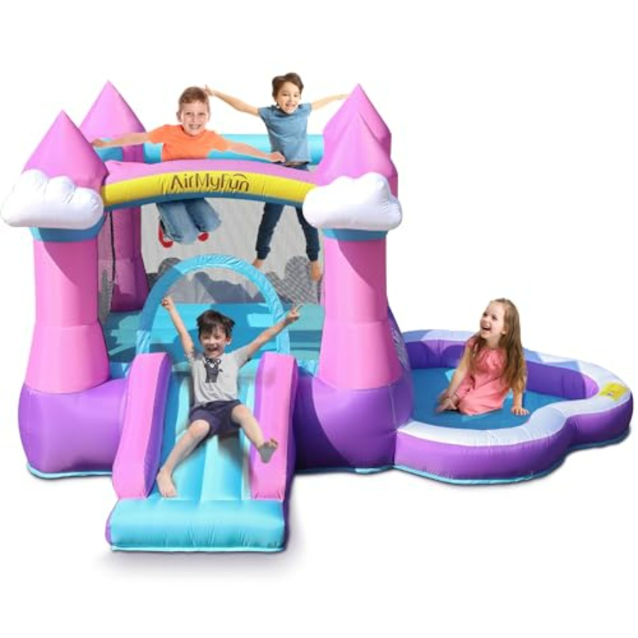 Kids Outdoor Water Slide - 핑크색 에어바운스 하우스 (3~8세 어린이용), 실내/실외