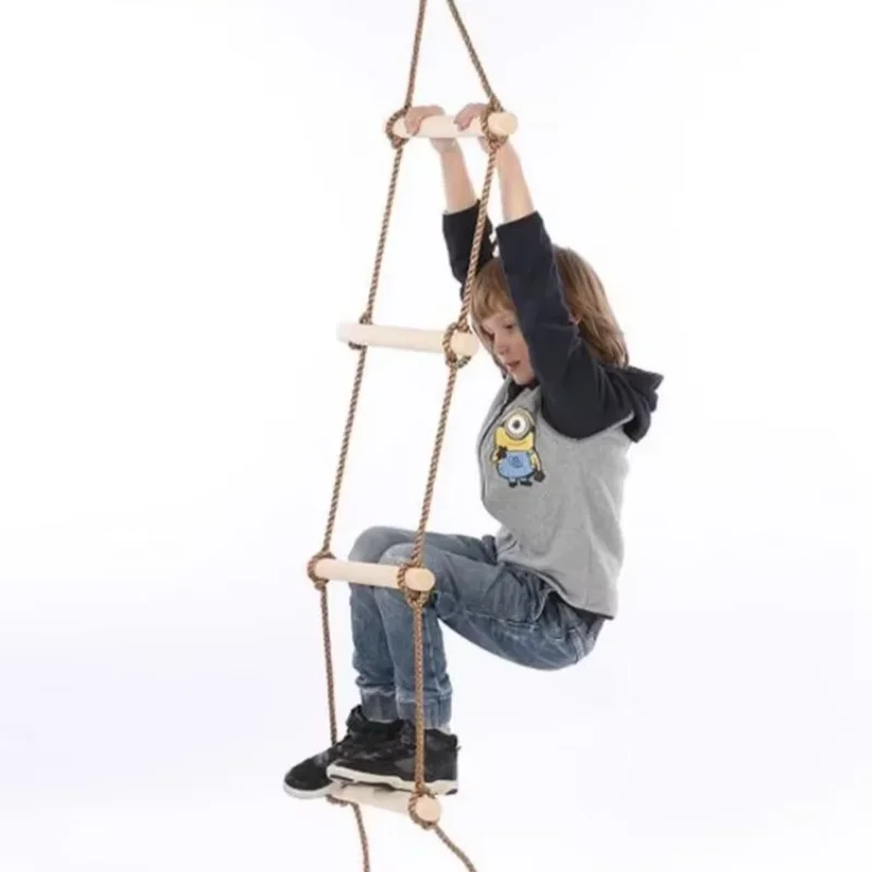 Kids Outdoor Swing - 어린이용 나무 로프 사다리 그네 실내외