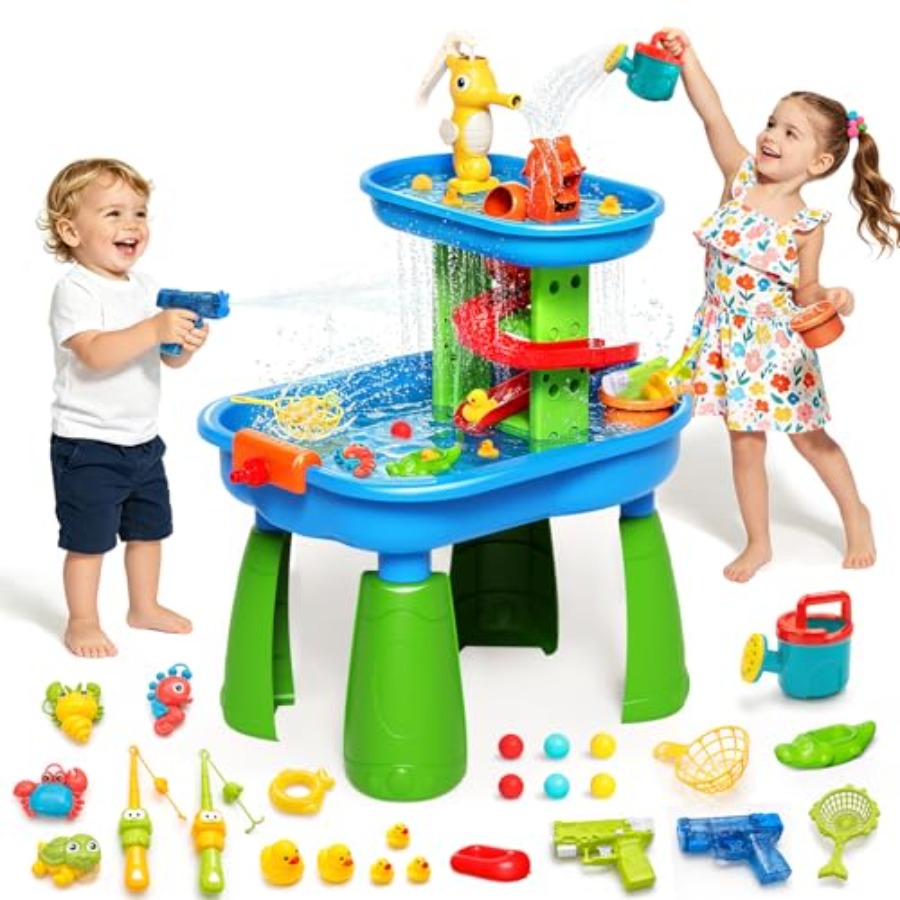 Kids Outdoor Sensory Table - 3~8세 어린이용 야외 물놀이 테이블, STEM