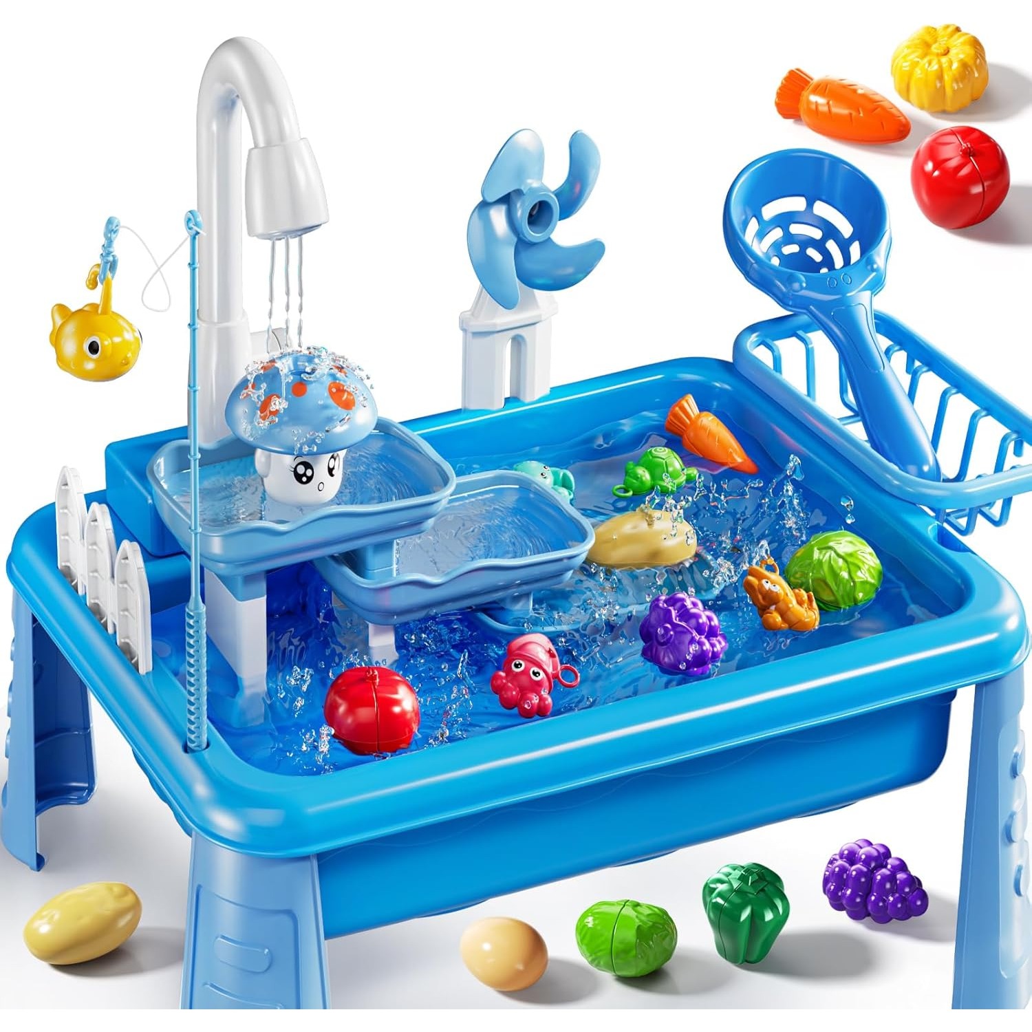 Kids Outdoor Kitchen - 어린이용 물놀이 싱크대 장난감, 흐르는 물과