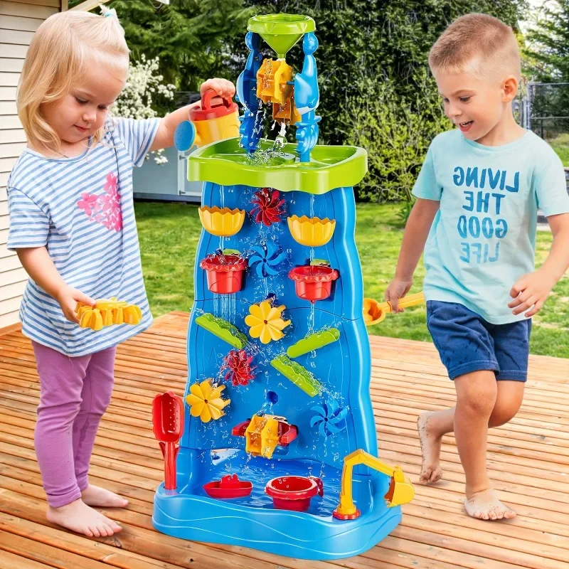 Kids Outdoor Sensory Table - 폭포 발견 벽 어린이 양면 폭포