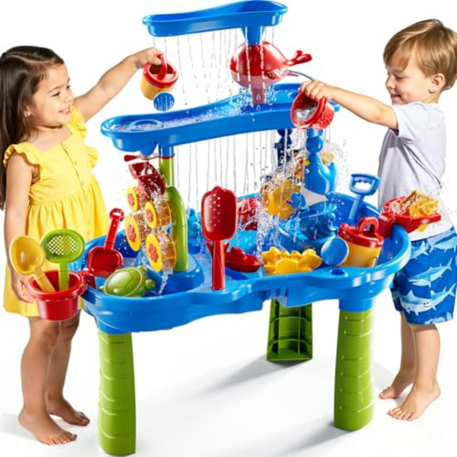 Kids Outdoor Sensory Table - 3~8세 어린이를 위한 야외용 3단 감각놀이