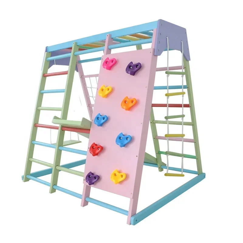 Kids Outdoor Wooden Climbing Frame - 어린이용 실내 나무 클라이밍 프레임 세트,