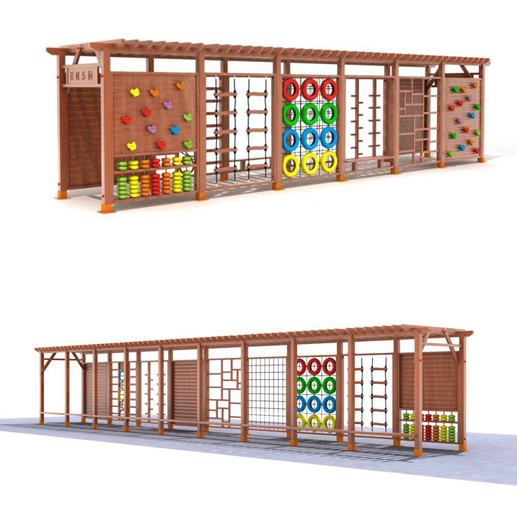 Kids Outdoor Wooden Climbing Frame - 야외 어린이용 나무 정글짐 놀이터 야외