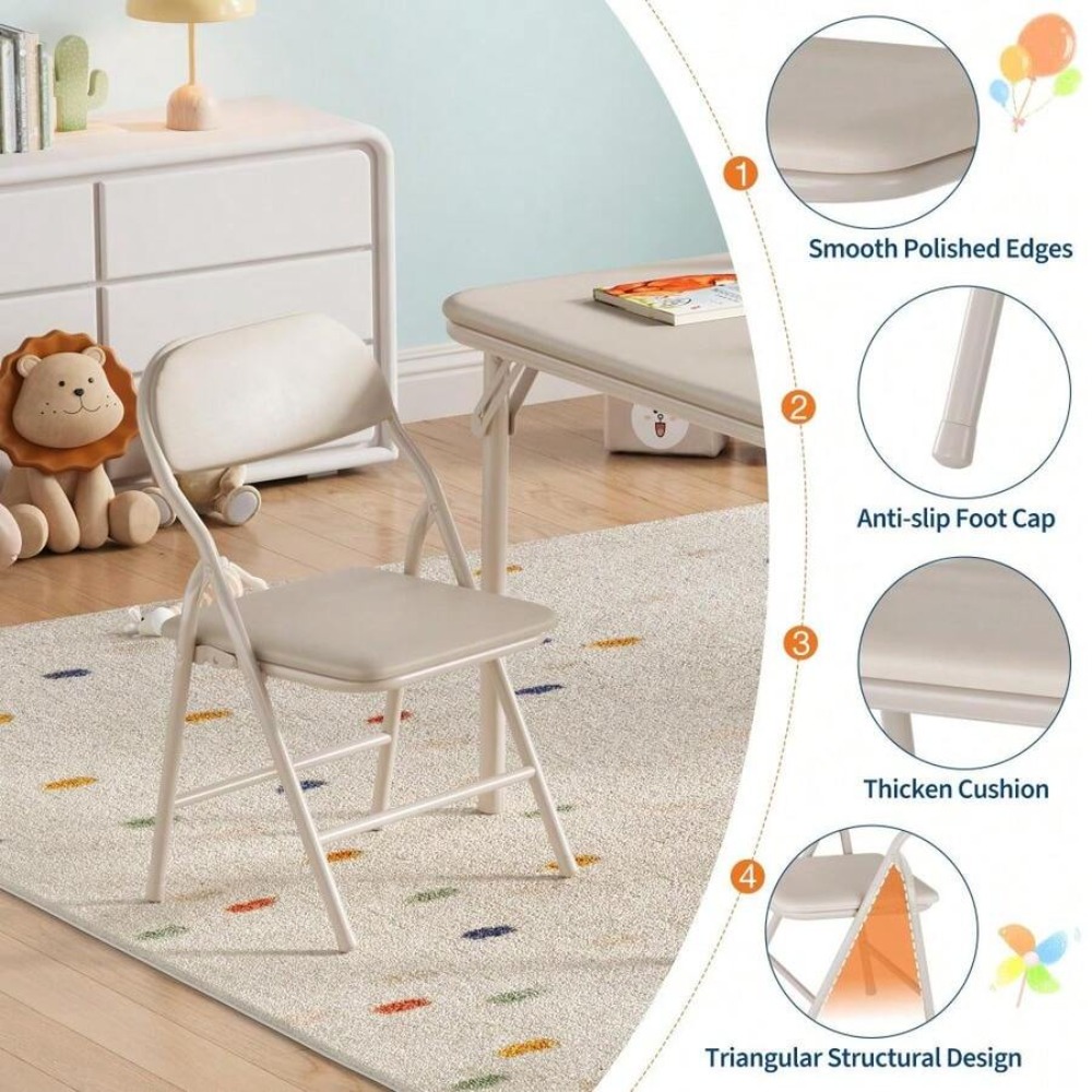 어린이 활동 테이블 세트, 두꺼운 PU 가죽 상판이 있 - Kids Outdoor Folding Table 리뷰 및 가격