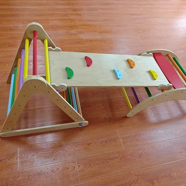 인기 급상승 3-in-1 몬테소리 원목 정원 레인보우  - Kids Outdoor Wooden Climbing Frame 리뷰 및 가격