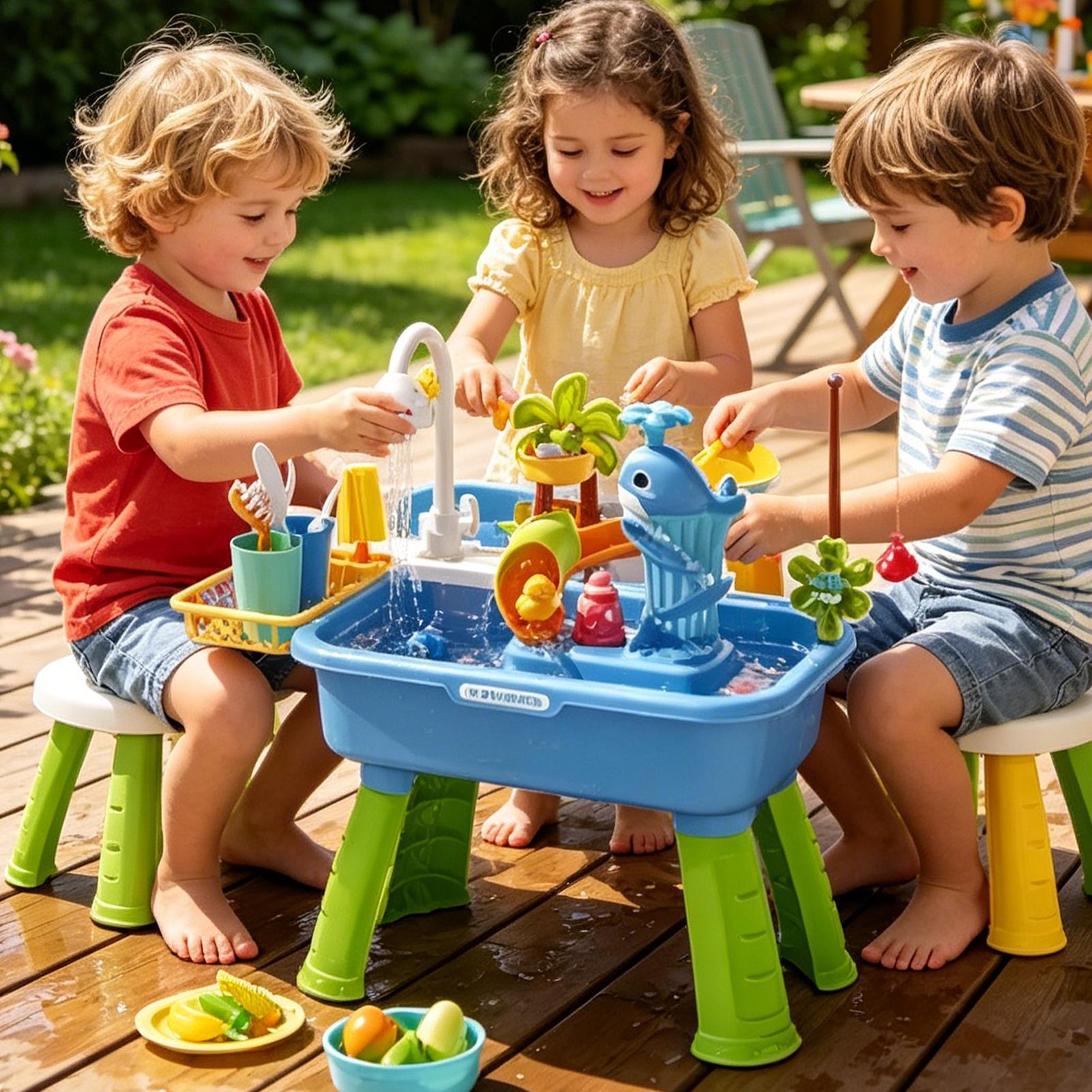 유아용 물놀이 테이블 주방 놀이 싱크대 장난감 전동 펌 - Kids Outdoor Sensory Table 리뷰 및 가격