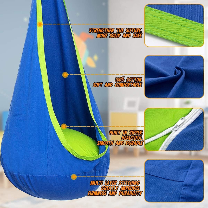 어린이용 휴대용 센서리 스윙, 에어쿠션과 측면 포켓 포 - Kids Outdoor Hammock 리뷰 및 가격