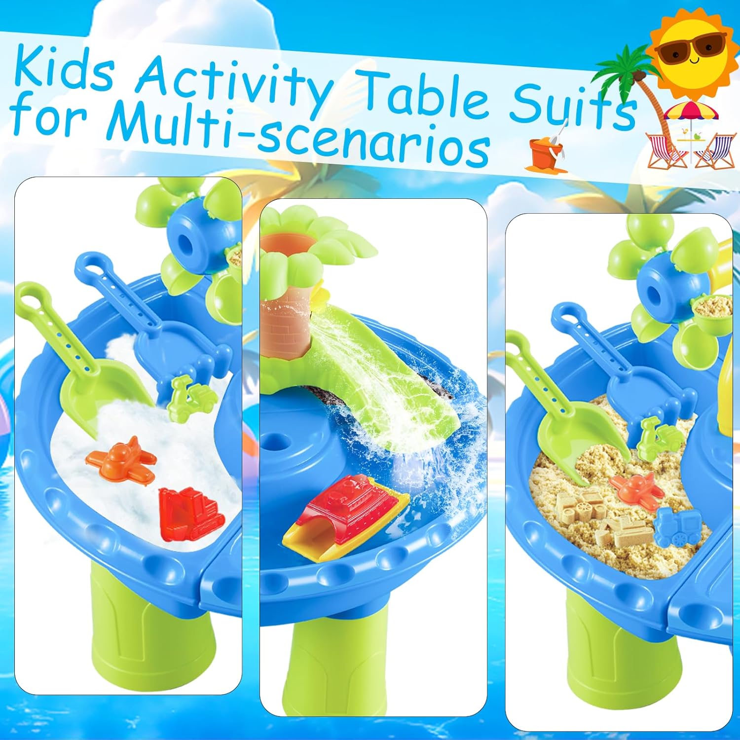 어린이를 위한 워터 테이블 샌드박스 모래 장난감과 스플 - Kids Outdoor Sensory Table 리뷰 및 가격