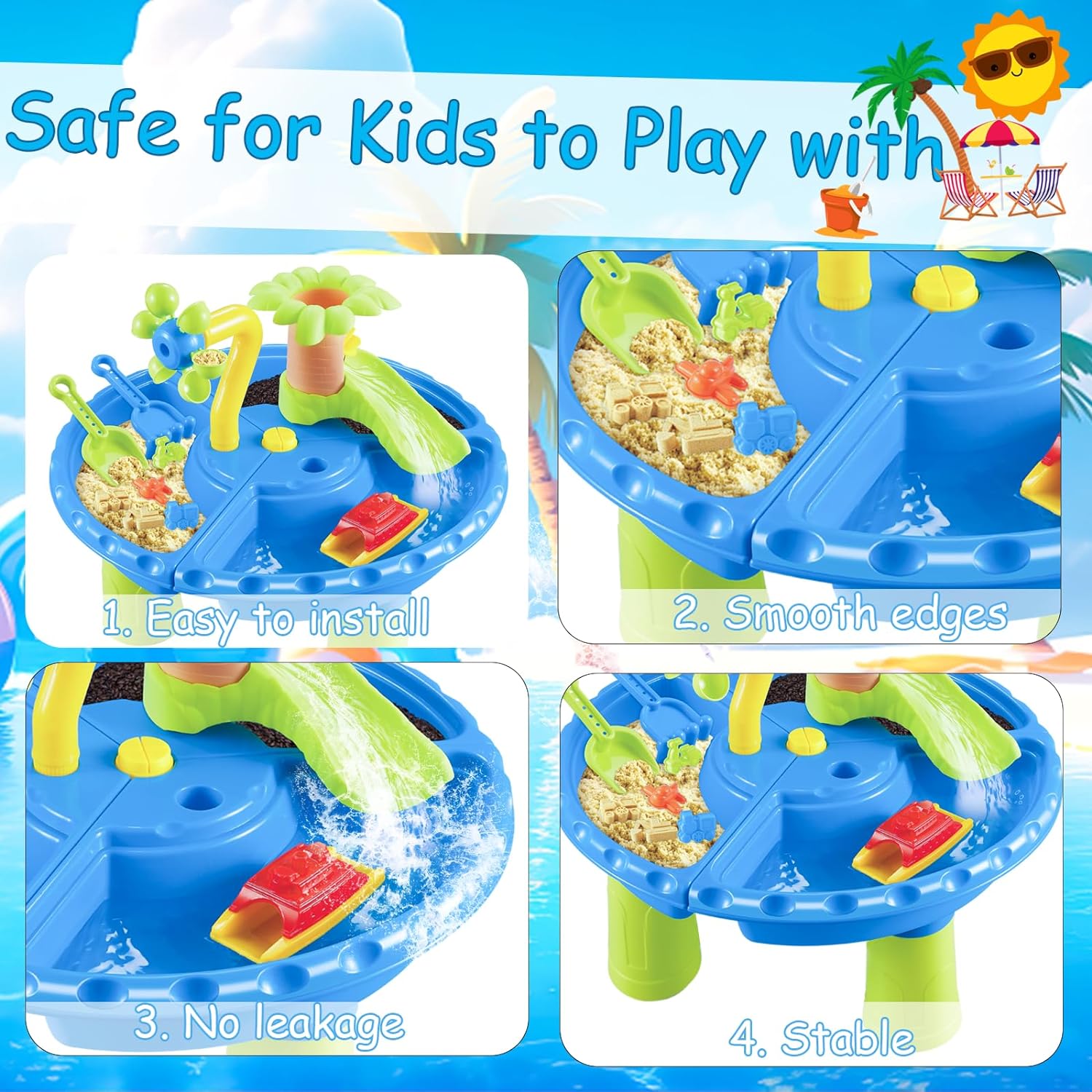 어린이를 위한 워터 테이블 샌드박스 모래 장난감과 스플 - Kids Outdoor Sensory Table 리뷰 및 가격