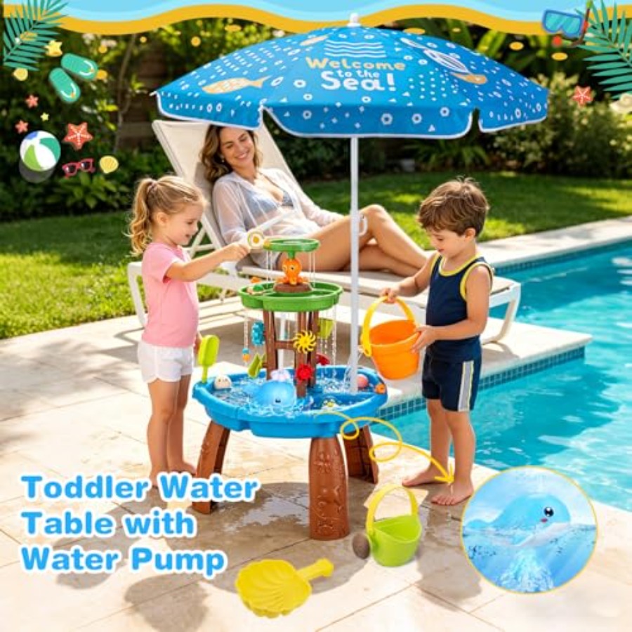 3~8세 어린이용 야외 물놀이 테이블: 파란색 자동 물 - Kids Outdoor Sensory Table 리뷰 및 가격
