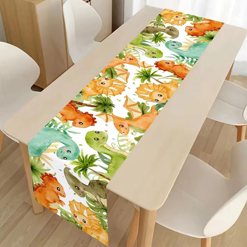 VIKAMA 키즈 테이블 러너 공룡 야생 동물 정글 잎 - Kids Outdoor Dining Table 리뷰 및 가격