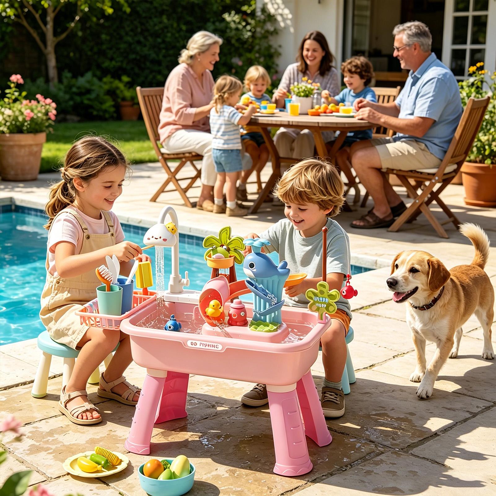 펌프가 있는 어린이 물놀이 테이블, 유아용 감각 놀이  - Kids Outdoor Sensory Table 리뷰 및 가격
