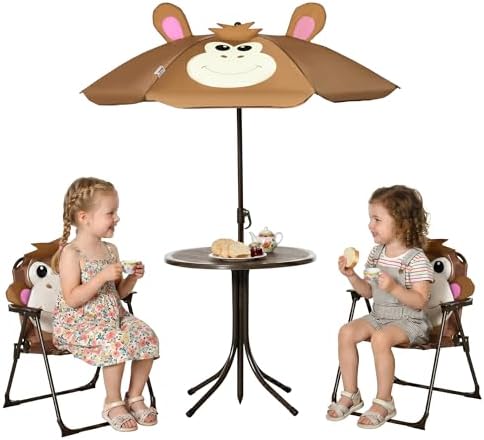 어린이용 테이블 및 의자 세트 피크닉 테이블 우산 브라 - Kids Outdoor Folding Table 리뷰 및 가격