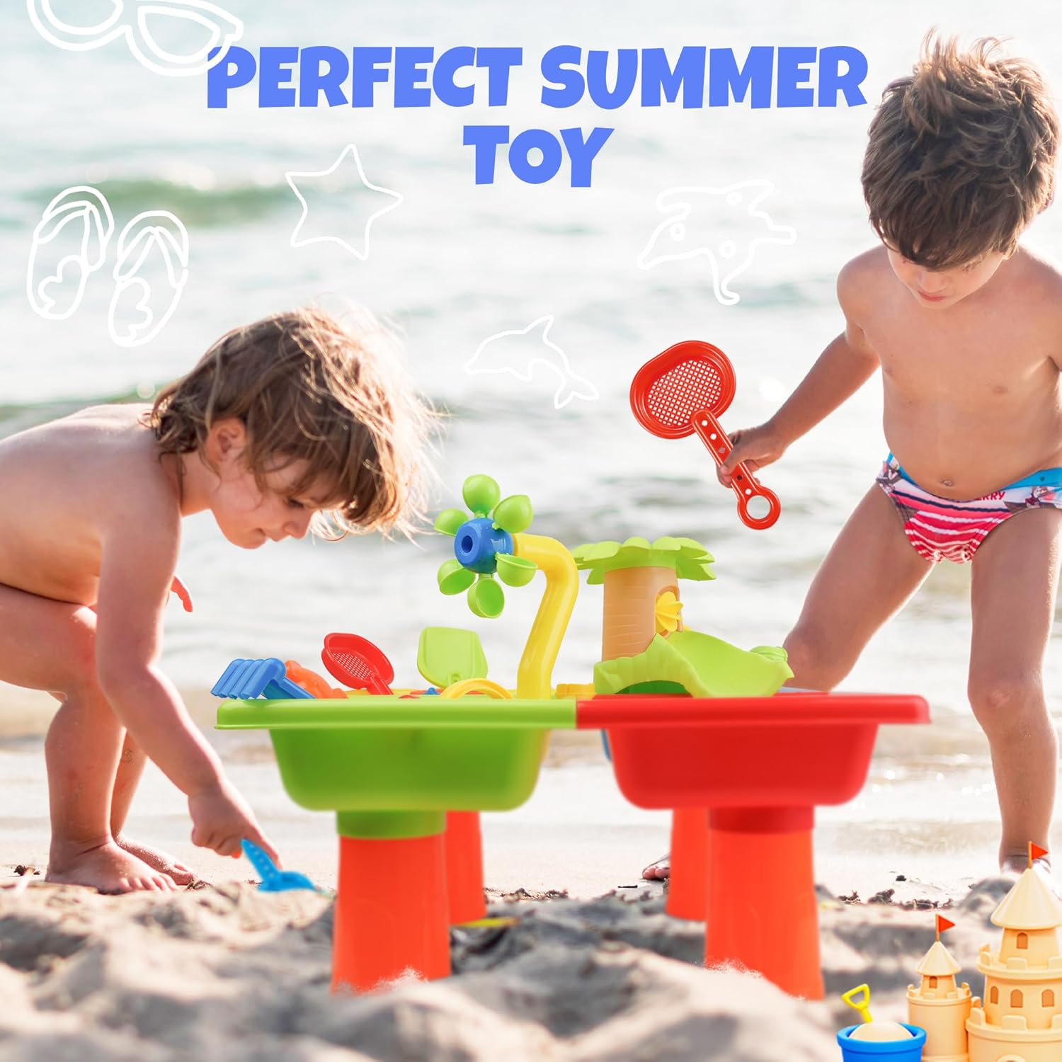 4 In 1 어린이 물과 모래 야외 활동 감각 장난감  - Kids Outdoor Sensory Table 리뷰 및 가격