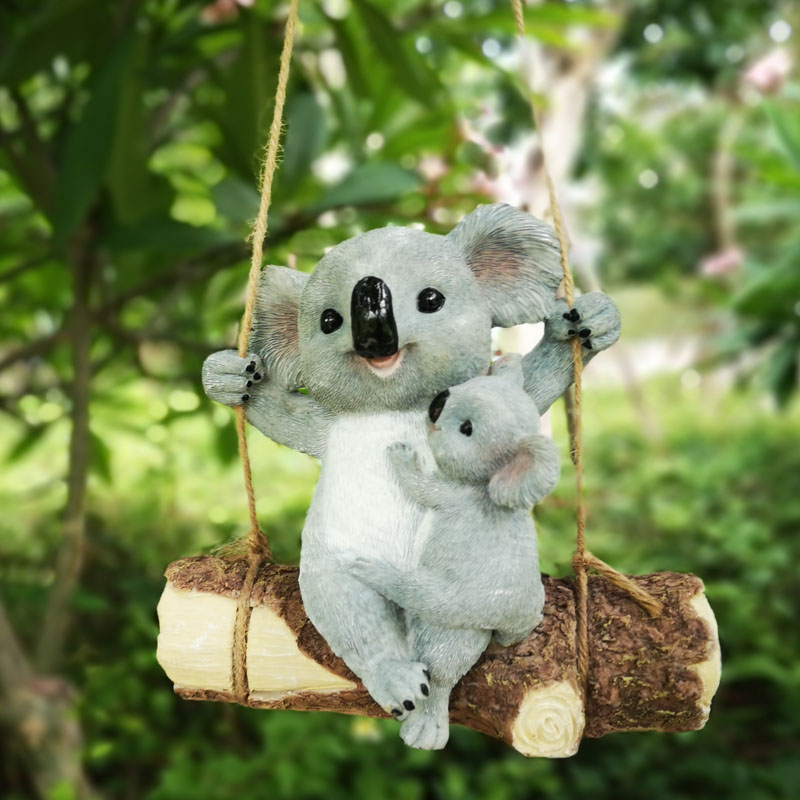 엄마와 아이 다람쥐 레진 행잉 스윙 장식품, 야외 정원 - Kids Outdoor Swing 리뷰 및 가격