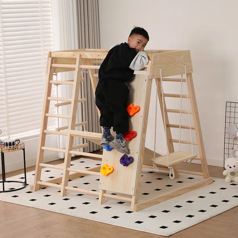 JMZ 나무 정글짐 슬라이드 클라이밍 프레임 어린이용  - Kids Outdoor Wooden Climbing Frame 리뷰 및 가격