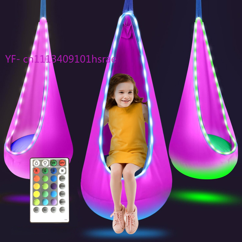 빛나는 LED 풍선 해먹 휴대용 플러시 행잉 스윙 의자 - Kids Outdoor Hammock 리뷰 및 가격