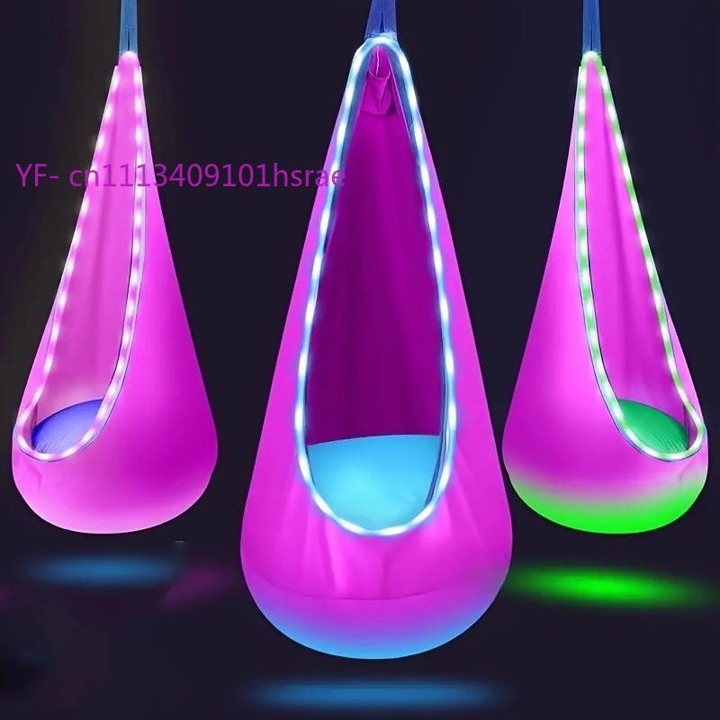 빛나는 LED 풍선 해먹 휴대용 플러시 행잉 스윙 의자 - Kids Outdoor Hammock 리뷰 및 가격