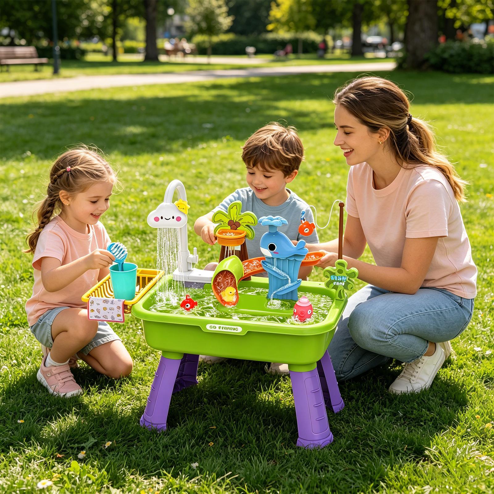 업그레이드된 유아용 물놀이 테이블 주방 놀이 싱크대 장 - Kids Outdoor Sensory Table 리뷰 및 가격