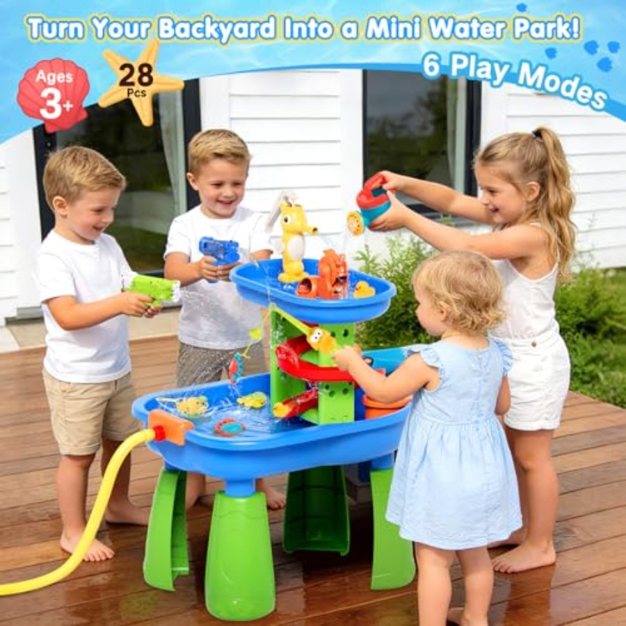3~8세 어린이용 야외 물놀이 테이블, STEM 28P - Kids Outdoor Sensory Table 리뷰 및 가격