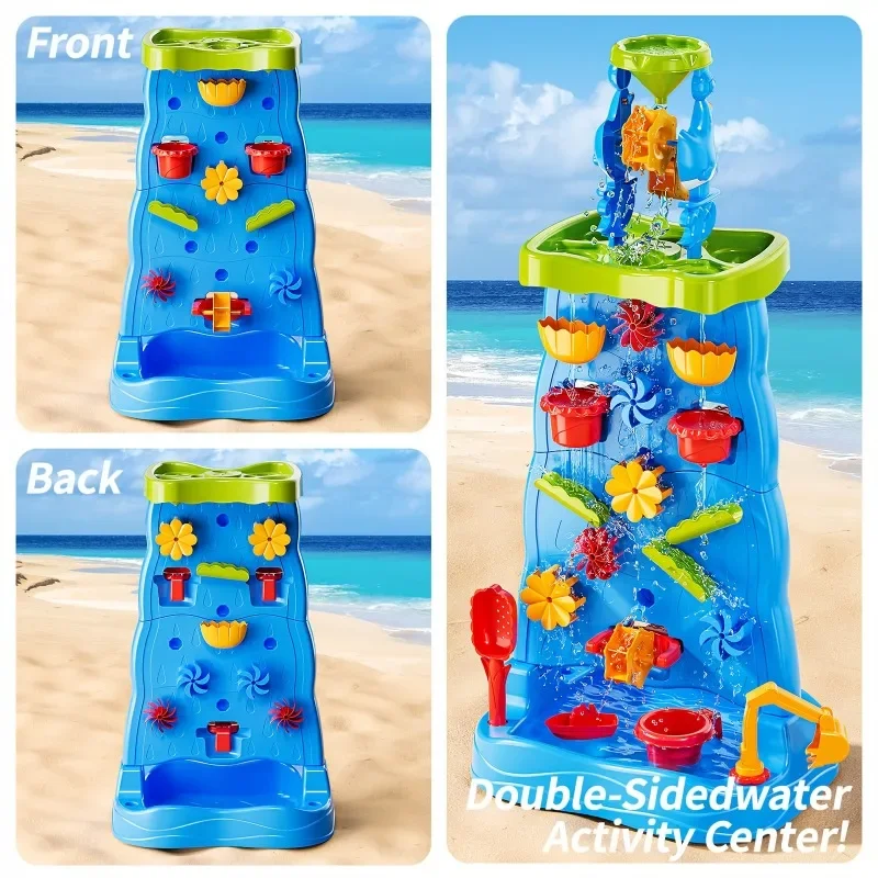 폭포 발견 벽 어린이 양면 폭포 물 테이블 모래 활동  - Kids Outdoor Sensory Table 리뷰 및 가격