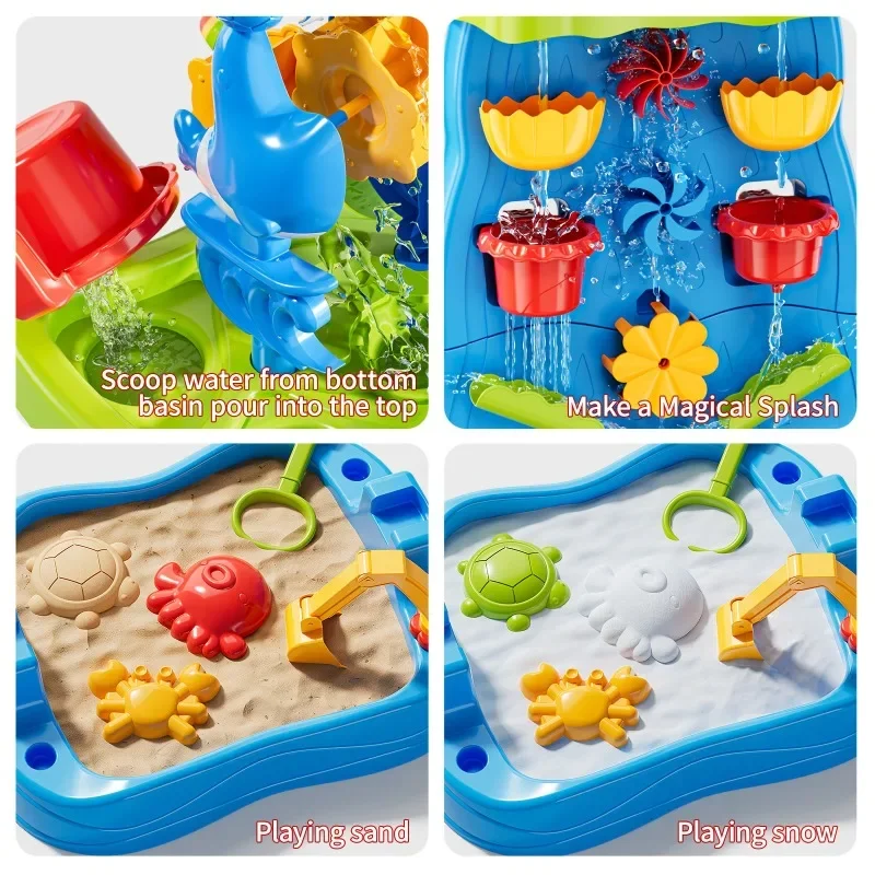 폭포 발견 벽 어린이 양면 폭포 물 테이블 모래 활동  - Kids Outdoor Sensory Table 리뷰 및 가격