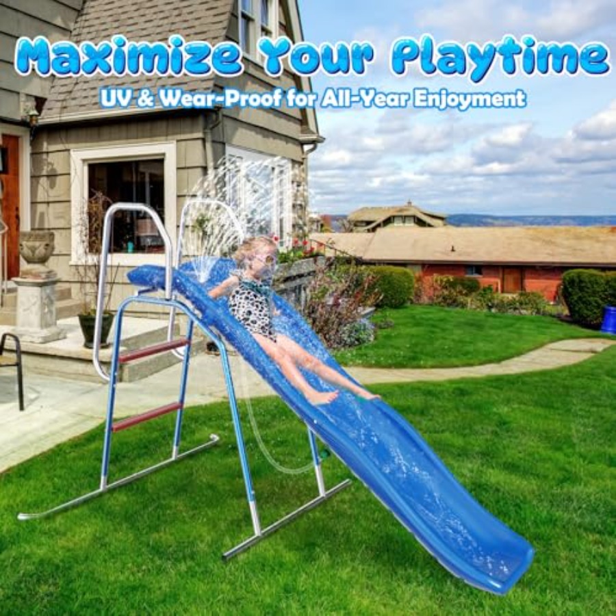 어린이용 뒷마당 물 미끄럼틀, PVC 소재, 파란색과  - Kids Outdoor Water Slide 리뷰 및 가격