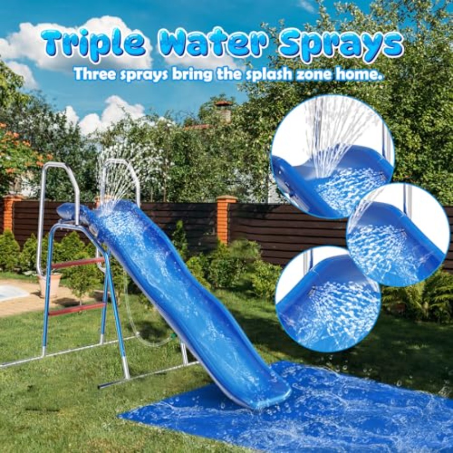 어린이용 뒷마당 물 미끄럼틀, PVC 소재, 파란색과  - Kids Outdoor Water Slide 리뷰 및 가격