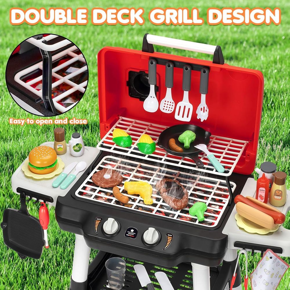 어린이용 주방놀이 장난감, 연기 소리와 조명이 있는 바 - Kids Outdoor Grill 리뷰 및 가격