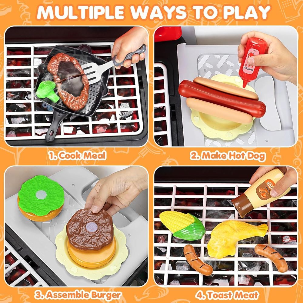 어린이용 주방놀이 장난감, 연기 소리와 조명이 있는 바 - Kids Outdoor Grill 리뷰 및 가격