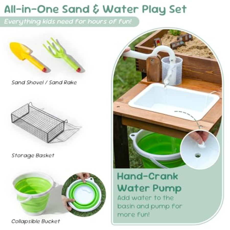 야외용 나무 모래놀이 테이블 (3~8세 어린이용), 천 - Kids Outdoor Sensory Table 리뷰 및 가격