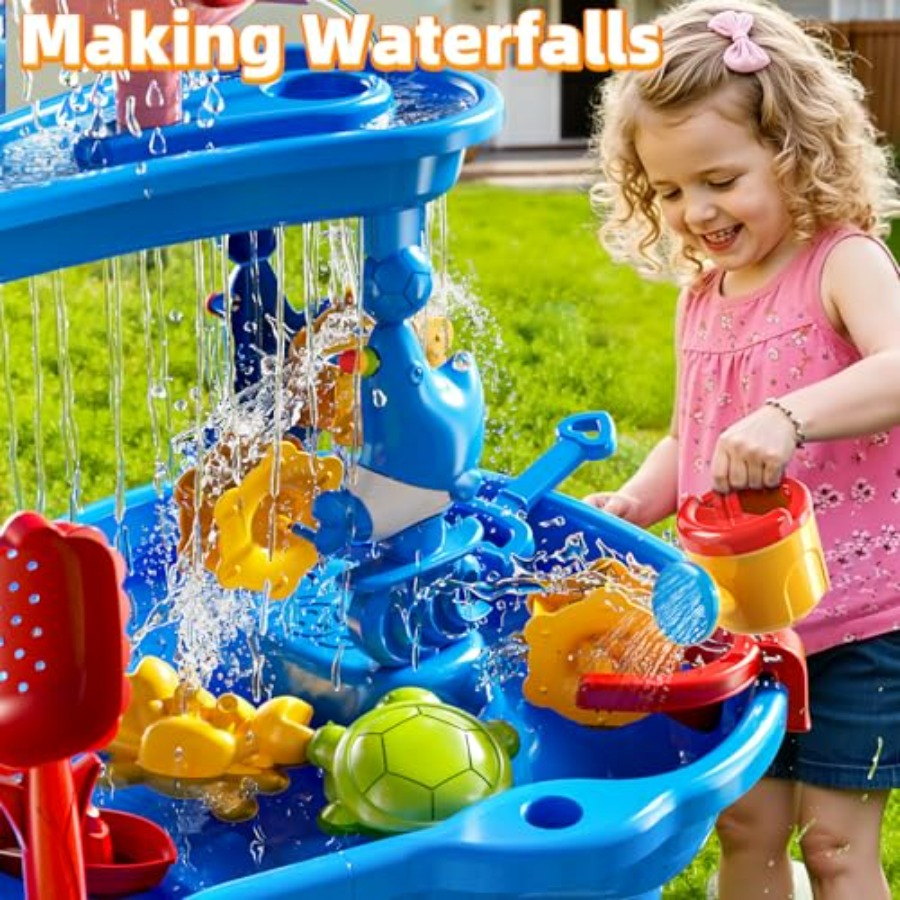 3~8세 어린이를 위한 야외용 3단 감각놀이 테이블,  - Kids Outdoor Sensory Table 리뷰 및 가격