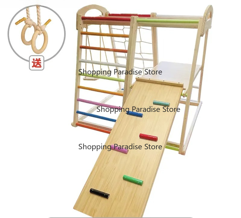 어린이용 나무 무지개 클라이밍 프레임 실내 놀이터 활동 - Kids Outdoor Wooden Climbing Frame 리뷰 및 가격