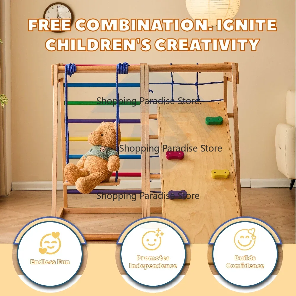 어린이용 나무 무지개 클라이밍 프레임 실내 놀이터 활동 - Kids Outdoor Wooden Climbing Frame 리뷰 및 가격