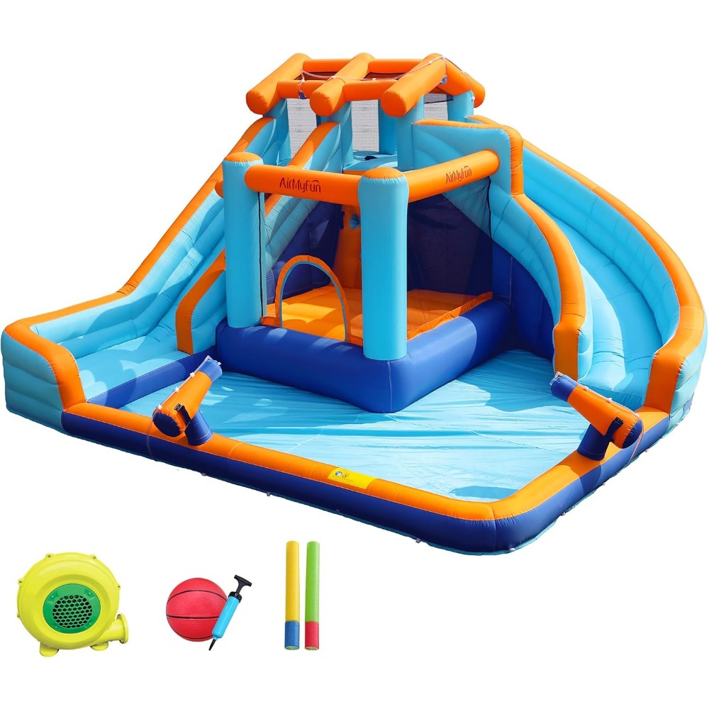 대형 워터 슬라이드 바운스 하우스, 물놀이 풀과 농구대 - Kids Outdoor Water Slide 리뷰 및 가격