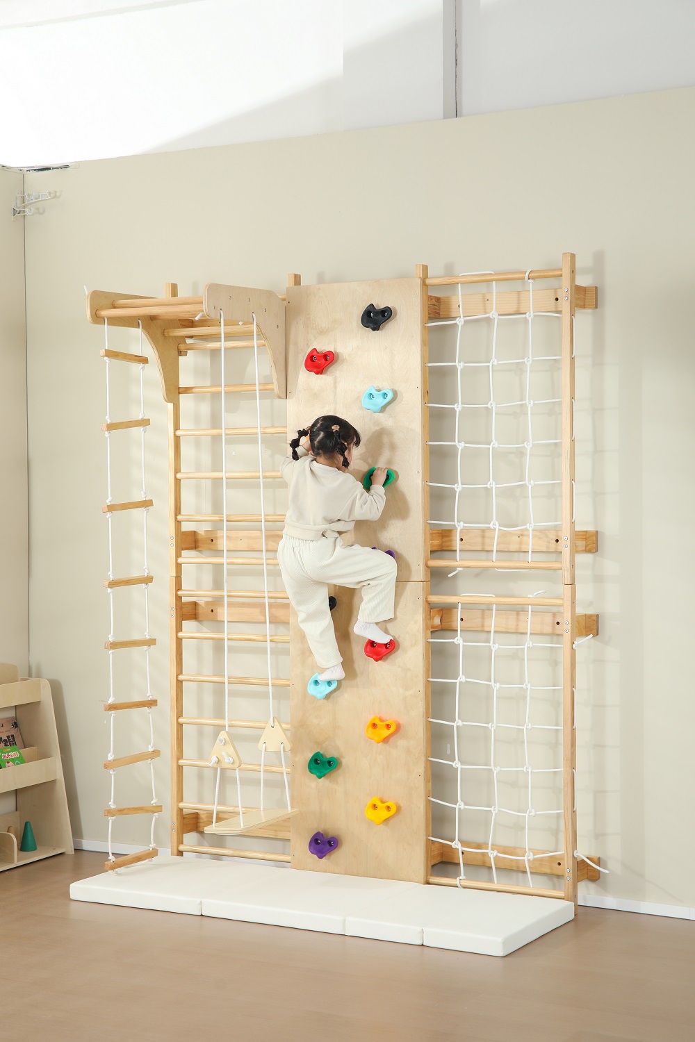 재고 있음 실내 몽키 바 어린이용 나무 등반 프레임 실 - Kids Outdoor Wooden Climbing Frame 리뷰 및 가격